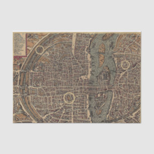 Papier Mousseline Carte de ville vintage