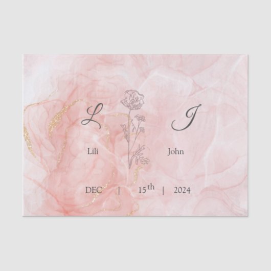 Papier Mousseline carte d'invitation (Recto)