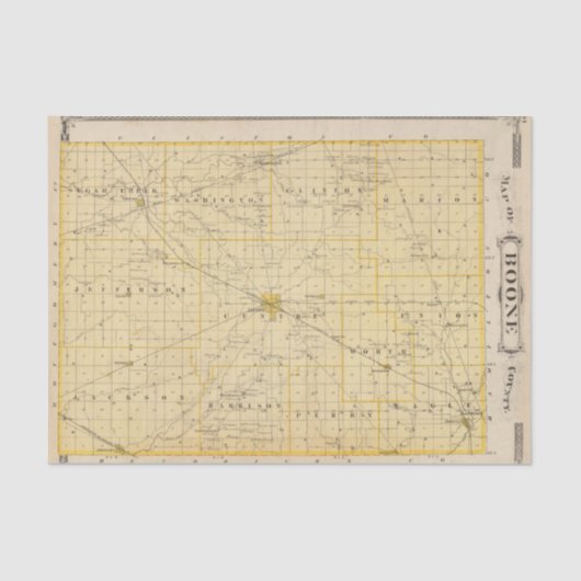 Papier Mousseline Carte du comté de Boone (Recto)