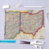 Papier Mousseline Carte du comté de l'Ohio, et de l'Indiana (Artisanat)