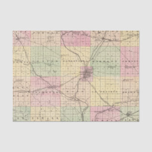 Papier Mousseline Carte du comté de Rock, état du Wisconsin