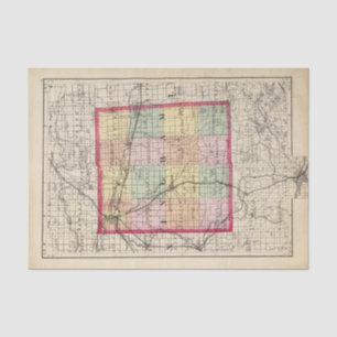 Papier Mousseline Carte du comté d'Ingham, Michigan