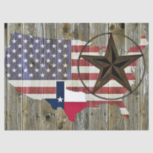 Papier Mousseline Carte du drapeau de l'État d'étoile seule du Texas