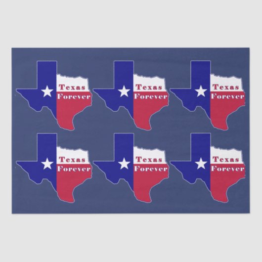 Papier Mousseline Carte du drapeau Texas Forever (Recto)