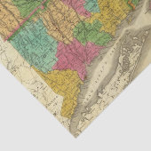 Papier Mousseline Carte du Massachusetts et du Connecticut (Détail)