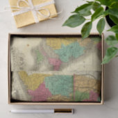 Papier Mousseline Carte du Massachusetts et du Connecticut (Cadeau)