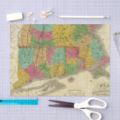 Papier Mousseline Carte du Massachusetts et du Connecticut (Artisanat)