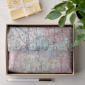 Papier Mousseline Carte du Midwest américain (Cadeau)