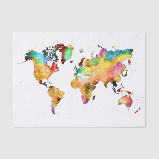 Papier Mousseline carte du monde (Recto)