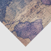 Papier Mousseline Carte du monde céleste vintage (13) (Détail)