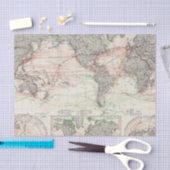 Papier Mousseline Carte du monde des courants d'océan (Artisanat)