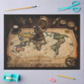 Papier Mousseline Carte du monde Steampunk Olde (Artisanat)