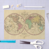 Papier Mousseline Carte du monde sur la projection globulaire (Artisanat)