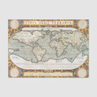 Carte du monde Vintage par Abraham Ortelius 1587-1