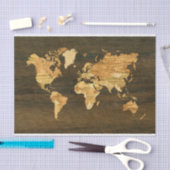 Papier Mousseline Carte en bois du monde (Artisanat)