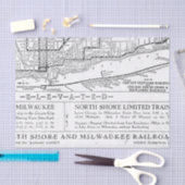 Papier Mousseline Carte ferroviaire vintage de Milwaukee (Artisanat)