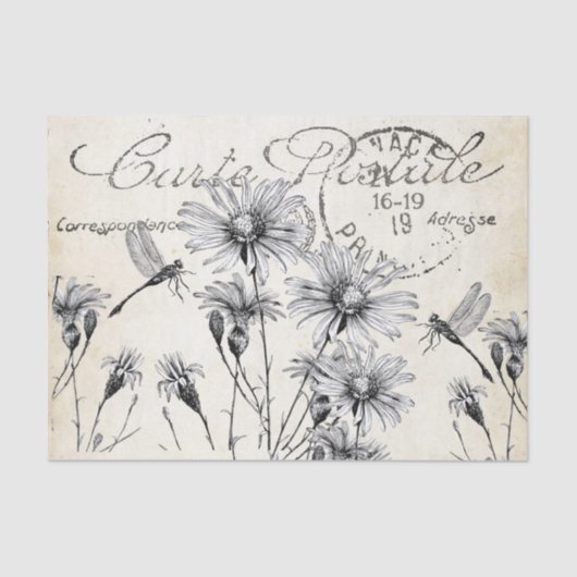 Papier Mousseline Carte Fleur sauvage Dragonfly Decoupage Craft (Recto)