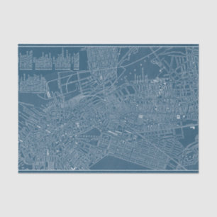 Papier Mousseline Carte graphique de Boston