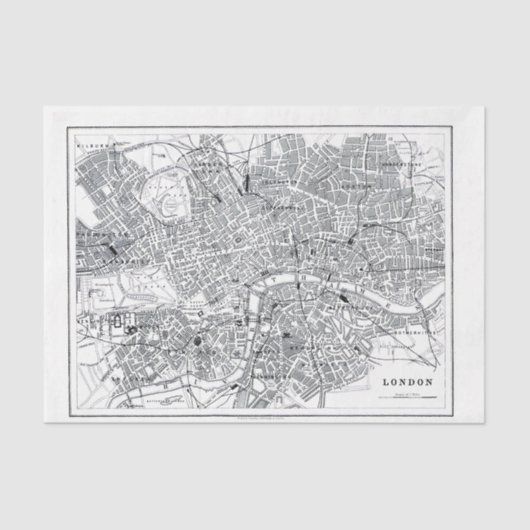 Papier Mousseline Carte Londres (Recto)