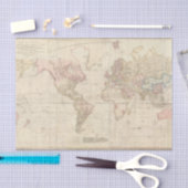 Papier Mousseline Carte Mercator du monde (Artisanat)