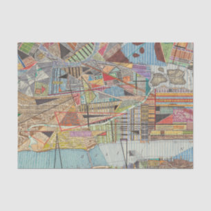 Papier Mousseline Carte moderne de New York I