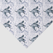 Papier Mousseline Carte Orca bleu (Détail)