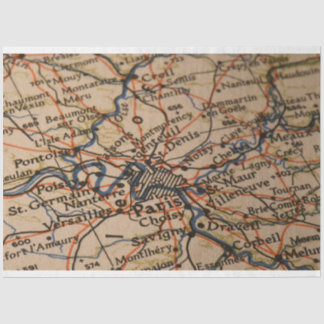 Papier Mousseline Carte Paris