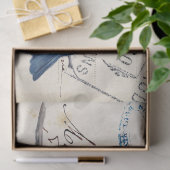 Papier Mousseline Carte Postale Bleu Boeuf Chickadee Français Postma (Cadeau)