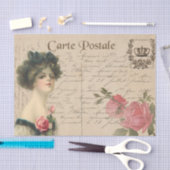 Papier Mousseline Carte Postale Classique / Dame Victorienne Avec Ro (Artisanat)