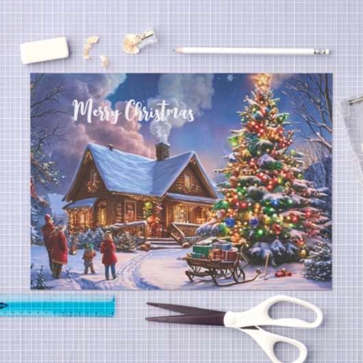 Papier Mousseline Carte postale de Noël (Artisanat)