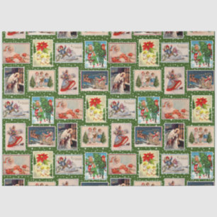Papier Mousseline Carte postale de Noël Vintage Decoupage