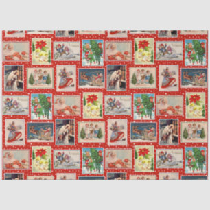 Papier Mousseline Carte postale de Noël vintage découpée