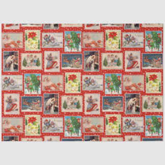 Papier Mousseline Carte postale de Noël vintage découpée