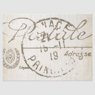 Papier Mousseline Carte Postale Découpage Français Vintage Postmark