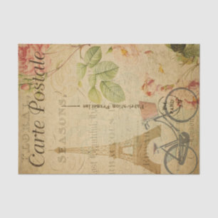 Papier Mousseline Carte postale française Tour Eiffel