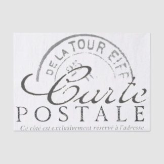 Papier Mousseline Carte Postale Française Vintage Decoupage Paris Te
