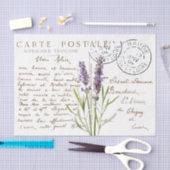 Papier Mousseline Carte Postale French Script Lavender Flower Craft (Artisanat)
