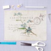 Papier Mousseline Carte Postale M'Oublie Pas Français Script Bird Ti (Artisanat)