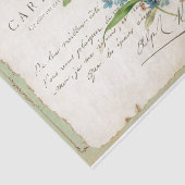 Papier Mousseline Carte Postale Oubliez-Moi Pas Français Script Bird (Détail)
