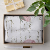 Papier Mousseline Carte Postale Rose Redouté Rose Gold Script frança (Cadeau)