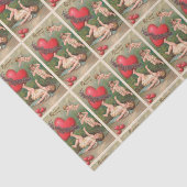 Papier Mousseline Carte postale rouge de Valentine de coeurs d'ange (Détail)