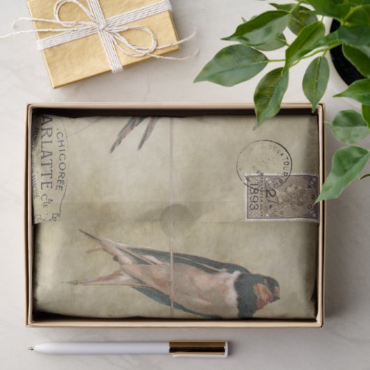 Papier Mousseline Carte postale Swallow (Cadeau)