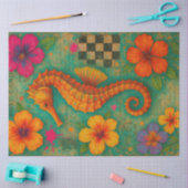 Papier Mousseline Carte postale Tropical Seahorse Boho (Artisanat)