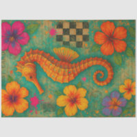 Carte postale Tropical Seahorse Boho