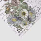 Papier Mousseline Carte postale Vintage Fleurs  en français (Détail)