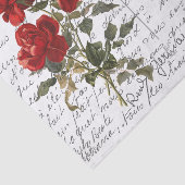 Papier Mousseline Carte postale Vintage Red Rose Bird (Détail)