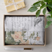 Papier Mousseline Carte postale Vintage Rose Bird Script (Cadeau)