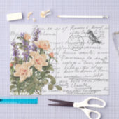 Papier Mousseline Carte postale Vintage Rose Lavender Bird (Artisanat)