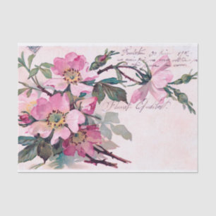 Papier Mousseline Carte postale Vintage Wild Rose authentique (pas A