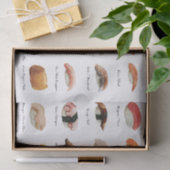 Papier Mousseline Carte Sushi Aquarelle (Cadeau)